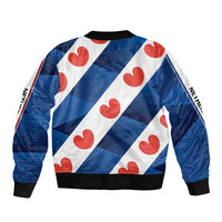 Netherlands Friesland Province Sleeve Zip Bomber Jacket Flag Style