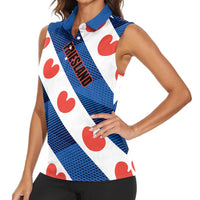 Netherlands Friesland Province Women Sleeveless Polo Shirt Flag Style