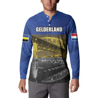 Netherlands Gelderland Province Button Sweatshirt Flag Style