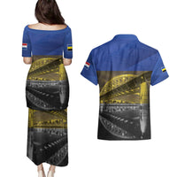 Netherlands Gelderland Province Couples Matching Puletasi and Hawaiian Shirt Flag Style