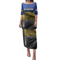 Netherlands Gelderland Province Family Matching Puletasi and Hawaiian Shirt Flag Style