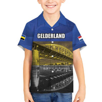 Netherlands Gelderland Province Family Matching Short Sleeve Bodycon Dress and Hawaiian Shirt Flag Style
