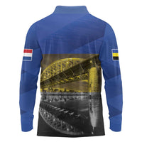 Netherlands Gelderland Province Long Sleeve Polo Shirt Flag Style