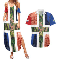 Netherlands Groningen Province Couples Matching Summer Maxi Dress and Hawaiian Shirt Flag Style