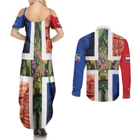 Netherlands Groningen Province Couples Matching Summer Maxi Dress and Long Sleeve Button Shirt Flag Style