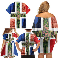 Netherlands Groningen Province Family Matching Off Shoulder Short Dress and Hawaiian Shirt Flag Style