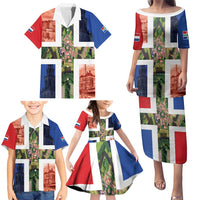 Netherlands Groningen Province Family Matching Puletasi and Hawaiian Shirt Flag Style