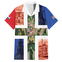 Netherlands Groningen Province Family Matching Short Sleeve Bodycon Dress and Hawaiian Shirt Flag Style