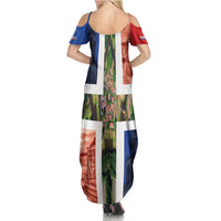 Netherlands Groningen Province Family Matching Summer Maxi Dress and Hawaiian Shirt Flag Style