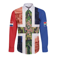 Netherlands Groningen Province Long Sleeve Button Shirt Flag Style