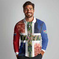 Netherlands Groningen Province Long Sleeve Polo Shirt Flag Style