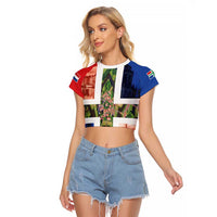 Netherlands Groningen Province Raglan Cropped T Shirt Flag Style