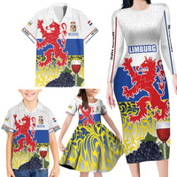 Netherlands Limburg Province Family Matching Long Sleeve Bodycon Dress and Hawaiian Shirt Flag Style
