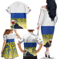 Netherlands Limburg Province Family Matching Off The Shoulder Long Sleeve Dress and Hawaiian Shirt Flag Style