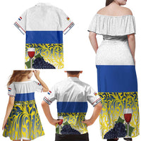 Netherlands Limburg Province Family Matching Off Shoulder Maxi Dress and Hawaiian Shirt Flag Style
