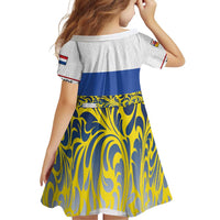 Netherlands Limburg Province Family Matching Off Shoulder Short Dress and Hawaiian Shirt Flag Style