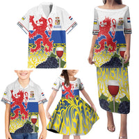 Netherlands Limburg Province Family Matching Puletasi and Hawaiian Shirt Flag Style