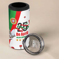 Portugal Carnation Revolution 4 in 1 Can Cooler Tumbler Dia Da Liberdade 25 De April
