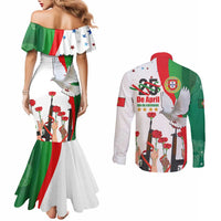 Portugal Carnation Revolution Couples Matching Mermaid Dress and Long Sleeve Button Shirt Dia Da Liberdade 25 De April