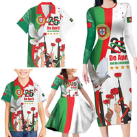 Portugal Carnation Revolution Family Matching Long Sleeve Bodycon Dress and Hawaiian Shirt Dia Da Liberdade 25 De April