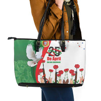 Portugal Carnation Revolution Leather Tote Bag Dia Da Liberdade 25 De April