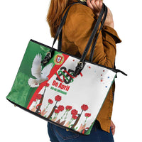 Portugal Carnation Revolution Leather Tote Bag Dia Da Liberdade 25 De April