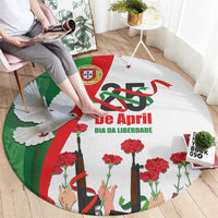 Portugal Carnation Revolution Round Carpet Dia Da Liberdade 25 De April