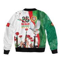 Portugal Carnation Revolution Sleeve Zip Bomber Jacket Dia Da Liberdade 25 De April