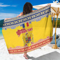 Personalized Vintage Romania Coat of Arms Sarong Golden Eagle with Romanian Peony