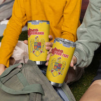 Personalized Vintage Romania Coat of Arms Tumbler Cup Golden Eagle with Romanian Peony