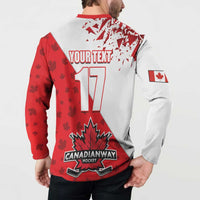 Custom Canada Ice Hockey Champions Forever Button Sweatshirt Sporty Style