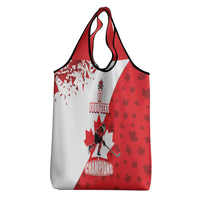 Custom Canada Ice Hockey Champions Forever Grocery Bag Sporty Style