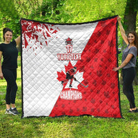 Custom Canada Ice Hockey Champions Forever Quilt Sporty Style