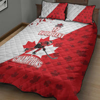 Custom Canada Ice Hockey Champions Forever Quilt Bed Set Sporty Style