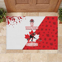 Custom Canada Ice Hockey Champions Forever Rubber Doormat Sporty Style