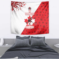Custom Canada Ice Hockey Champions Forever Tapestry Sporty Style
