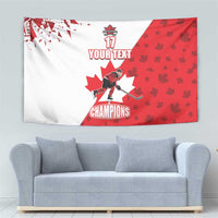 Custom Canada Ice Hockey Champions Forever Tapestry Sporty Style