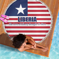 Liberia Flag Style Beach Blanket The Love of Liberty Brought Us Here