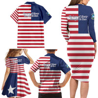 Liberia Flag Style Family Matching Long Sleeve Bodycon Dress and Hawaiian Shirt The Love of Liberty Brought Us Here