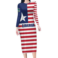 Liberia Flag Style Family Matching Long Sleeve Bodycon Dress and Hawaiian Shirt The Love of Liberty Brought Us Here