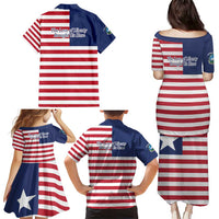 Liberia Flag Style Family Matching Puletasi and Hawaiian Shirt The Love of Liberty Brought Us Here