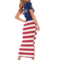 Liberia Flag Style Family Matching Short Sleeve Bodycon Dress and Hawaiian Shirt The Love of Liberty Brought Us Here