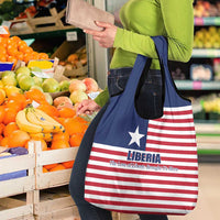 Liberia Flag Style Grocery Bag The Love of Liberty Brought Us Here