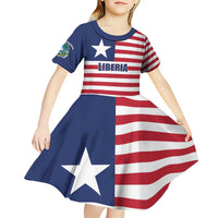 Liberia Flag Style Kid Short Sleeve Dress The Love of Liberty Brought Us Here