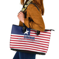 Liberia Flag Style Leather Tote Bag The Love of Liberty Brought Us Here