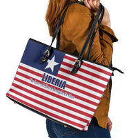 Liberia Flag Style Leather Tote Bag The Love of Liberty Brought Us Here
