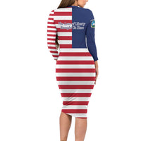 Liberia Flag Style Long Sleeve Bodycon Dress The Love of Liberty Brought Us Here