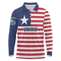 Liberia Flag Style Long Sleeve Polo Shirt The Love of Liberty Brought Us Here