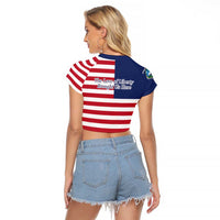 Liberia Flag Style Raglan Cropped T Shirt The Love of Liberty Brought Us Here