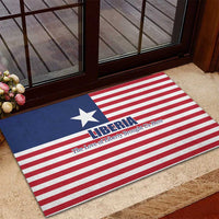 Liberia Flag Style Rubber Doormat The Love of Liberty Brought Us Here
